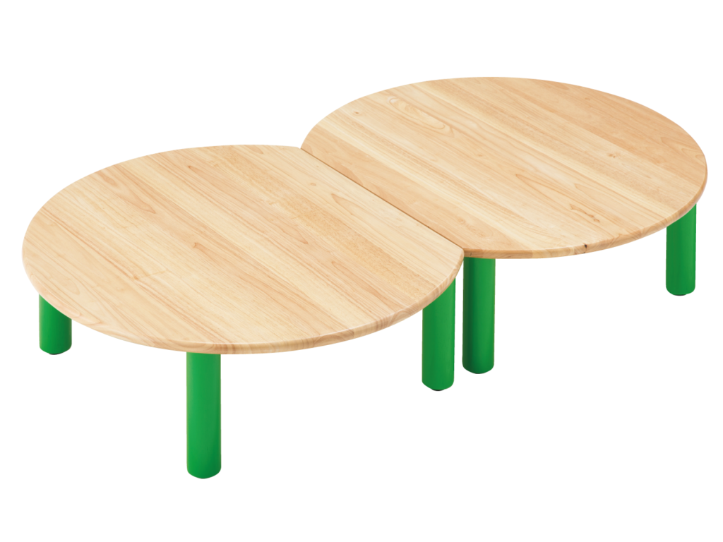 幼稚園 保育園 で多数使用されている マスセット社の 安全な ローテーブル